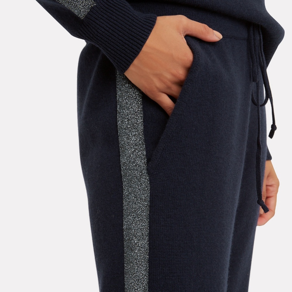 INTERMIX! DEREK LAM Lurex Cashmere Joggers- Navy